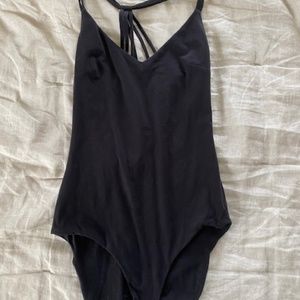 Vestique solid black bodysuit - S (fits more like XS)